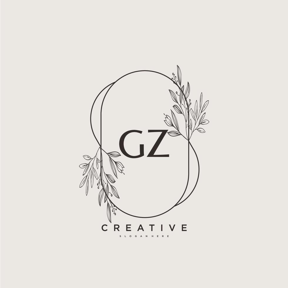 gz bellezza vettore iniziale logo arte, grafia logo di iniziale firma, nozze, moda, gioielliere, boutique, floreale e botanico con creativo modello per qualunque azienda o attività commerciale.