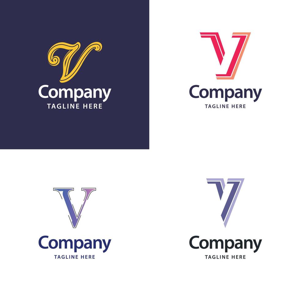 lettera v grande logo imballare design creativo moderno loghi design per il tuo attività commerciale vettore