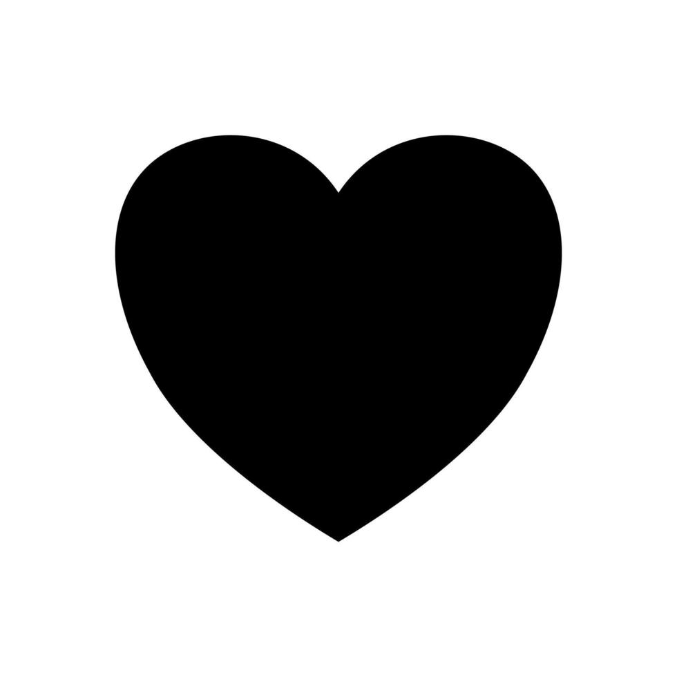 nero cuore icona isolato su bianca sfondo. vettore