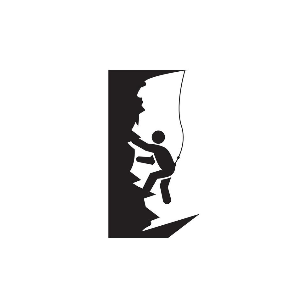 roccia arrampicata icona vettore illustrazione logo