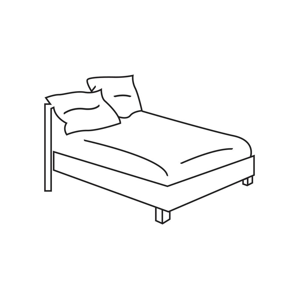 letto icona vettore illustrazione semplice design