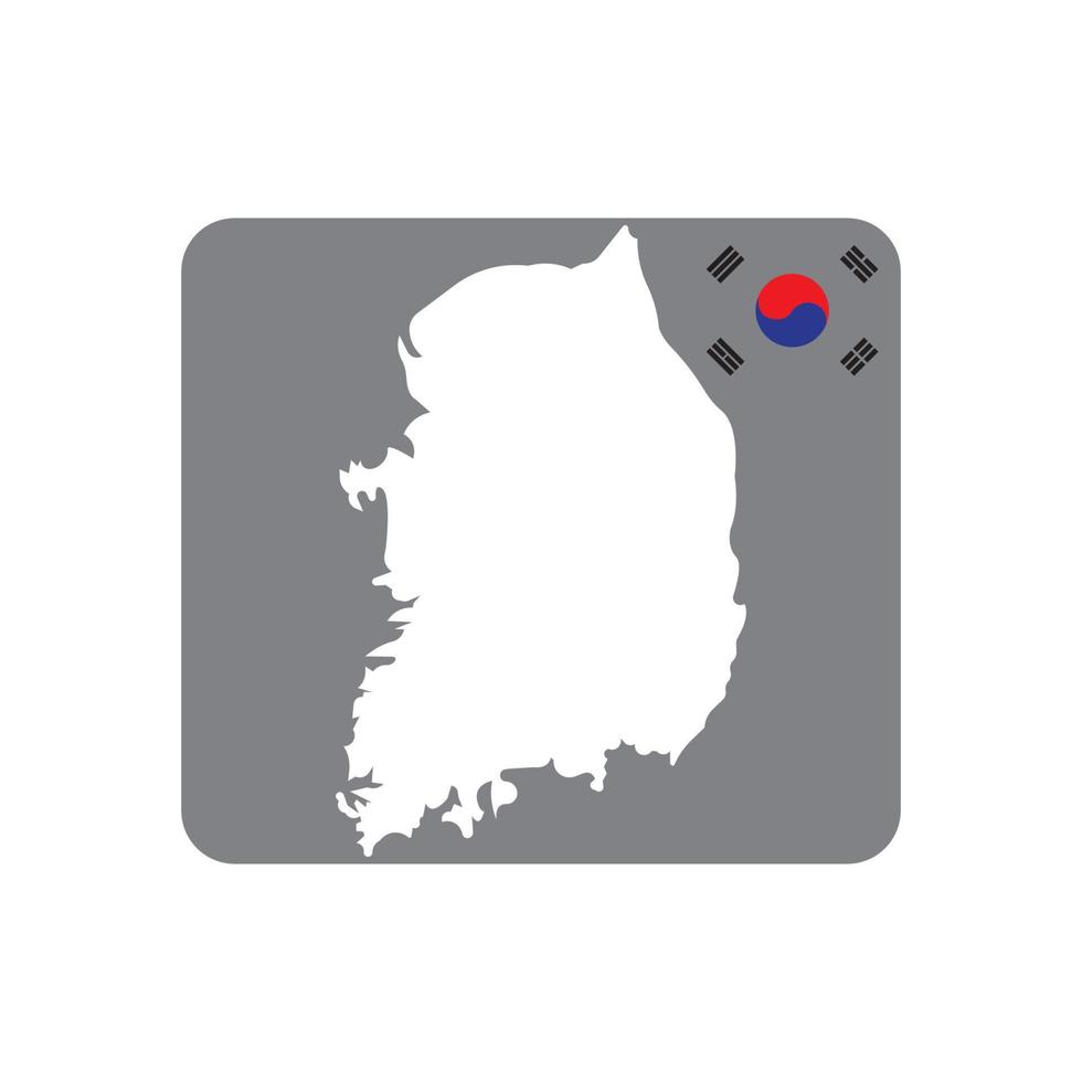 coreano bandiera logo nel carta geografica forma, vettore illustrazione simbolo