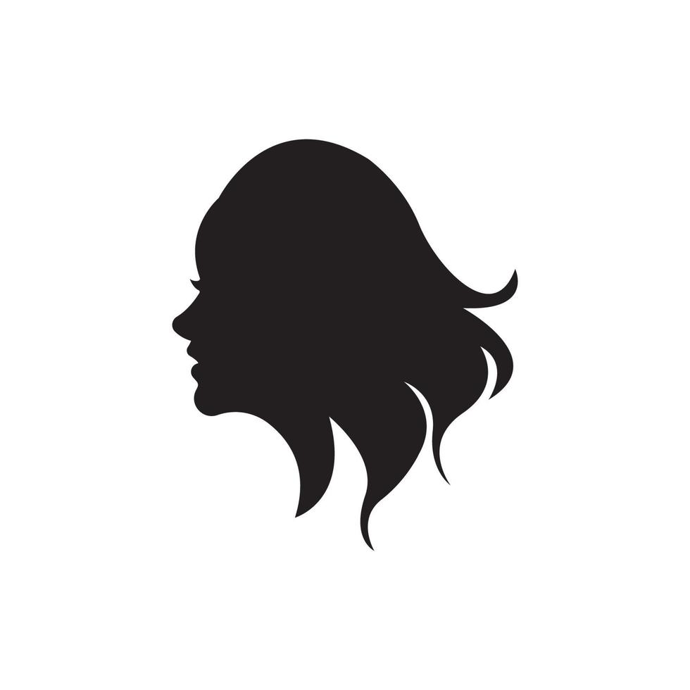 donna viso icona logo vettore design modello