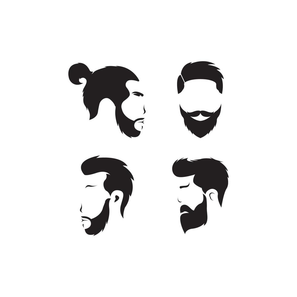 cartello di barba logo vettore icona illustrazione design