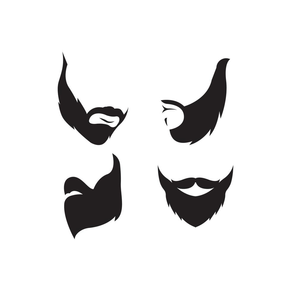 cartello di barba logo vettore icona illustrazione design