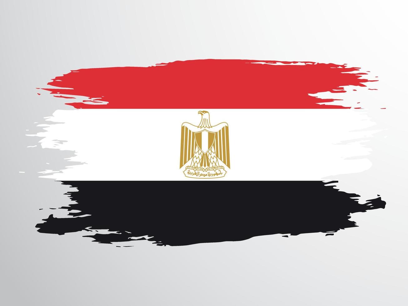 vettore bandiera di Egitto dipinto con un' spazzola