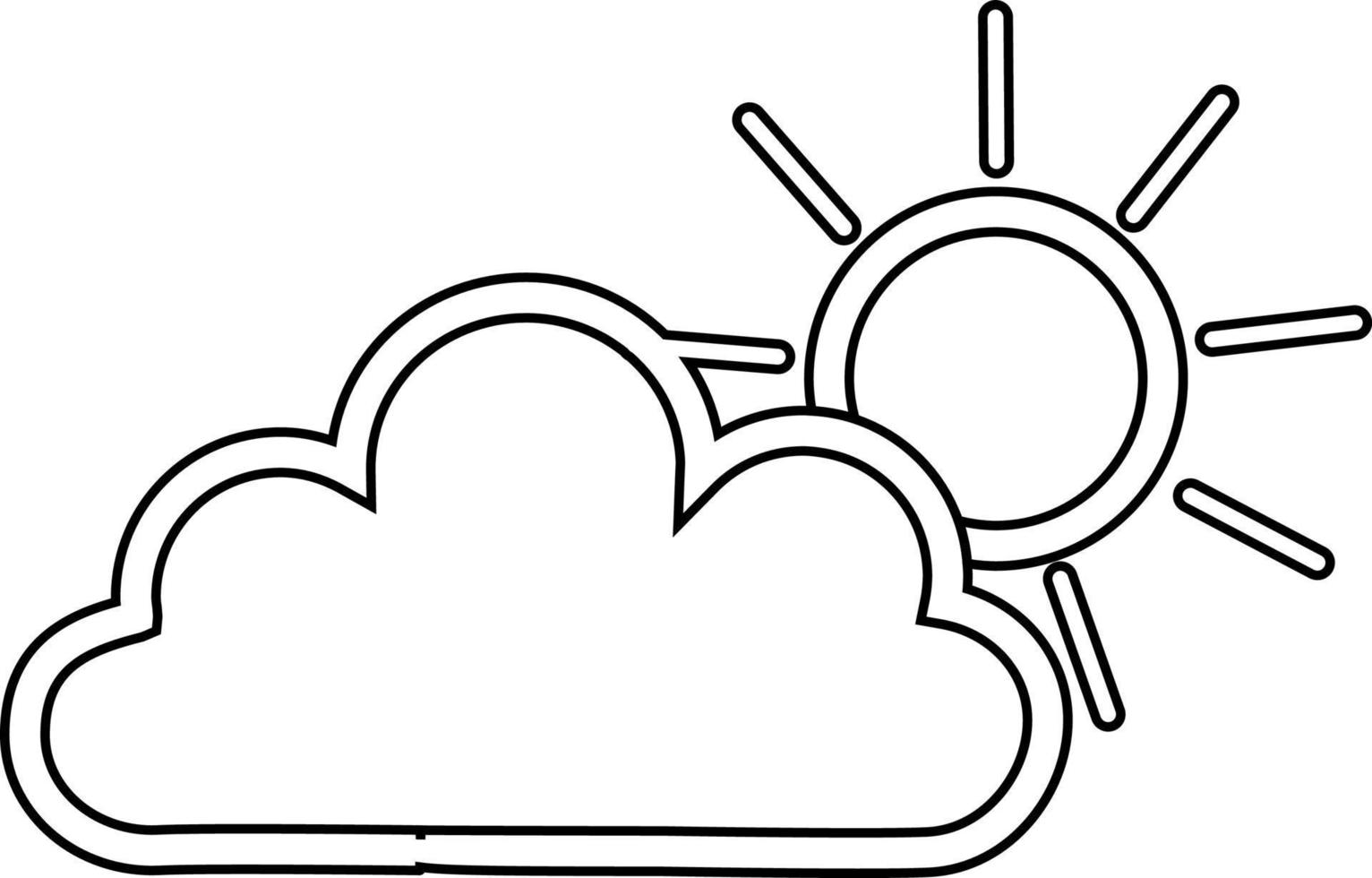 sole dietro a un' nube tempo metereologico icona. vettore