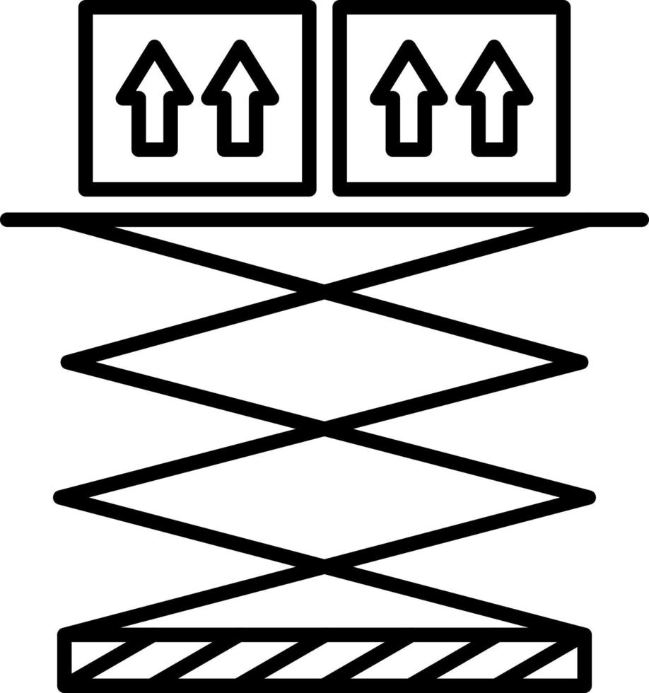 icona della linea della cassetta di sollevamento vettore