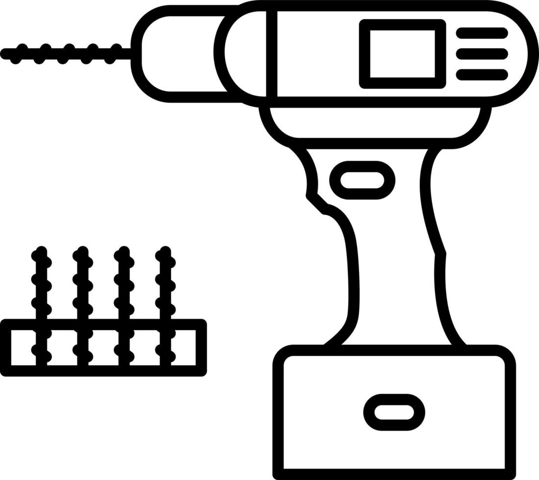 icona della linea di perforazione vettore