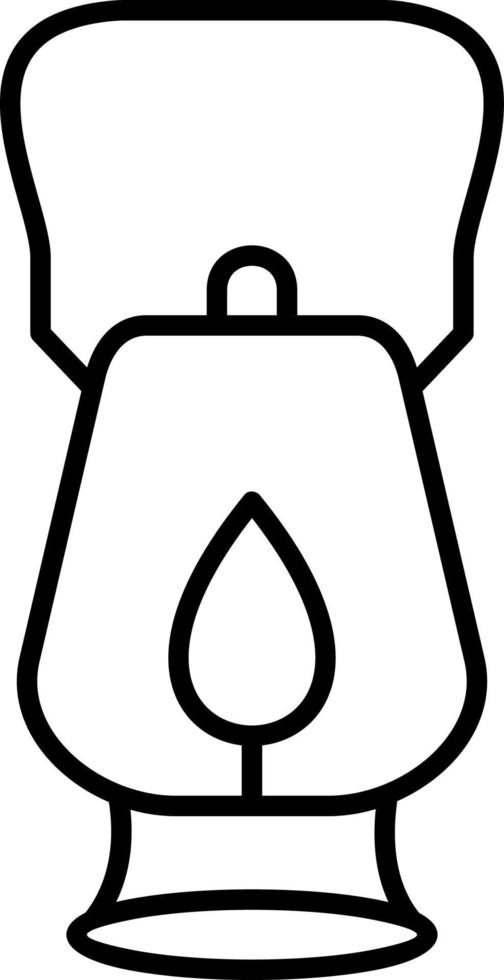 icona della linea della lampada a olio vettore