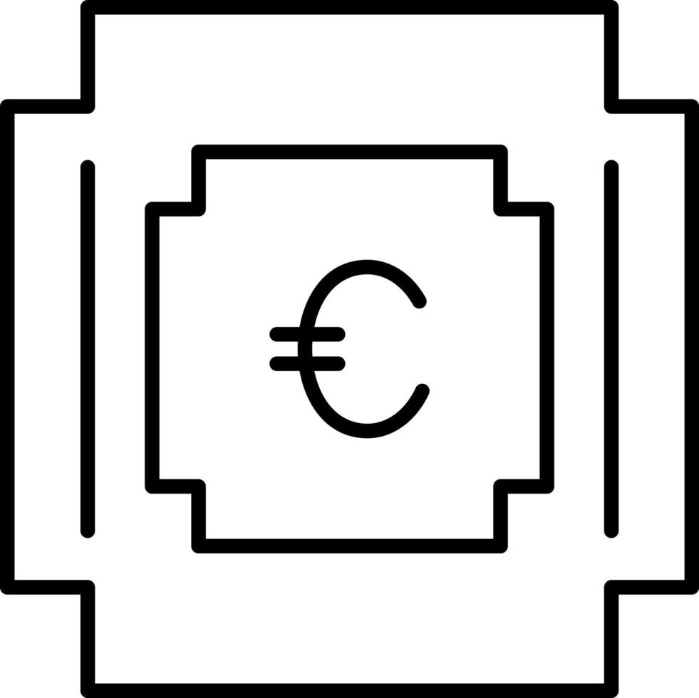 Euro simbolo linea icona vettore