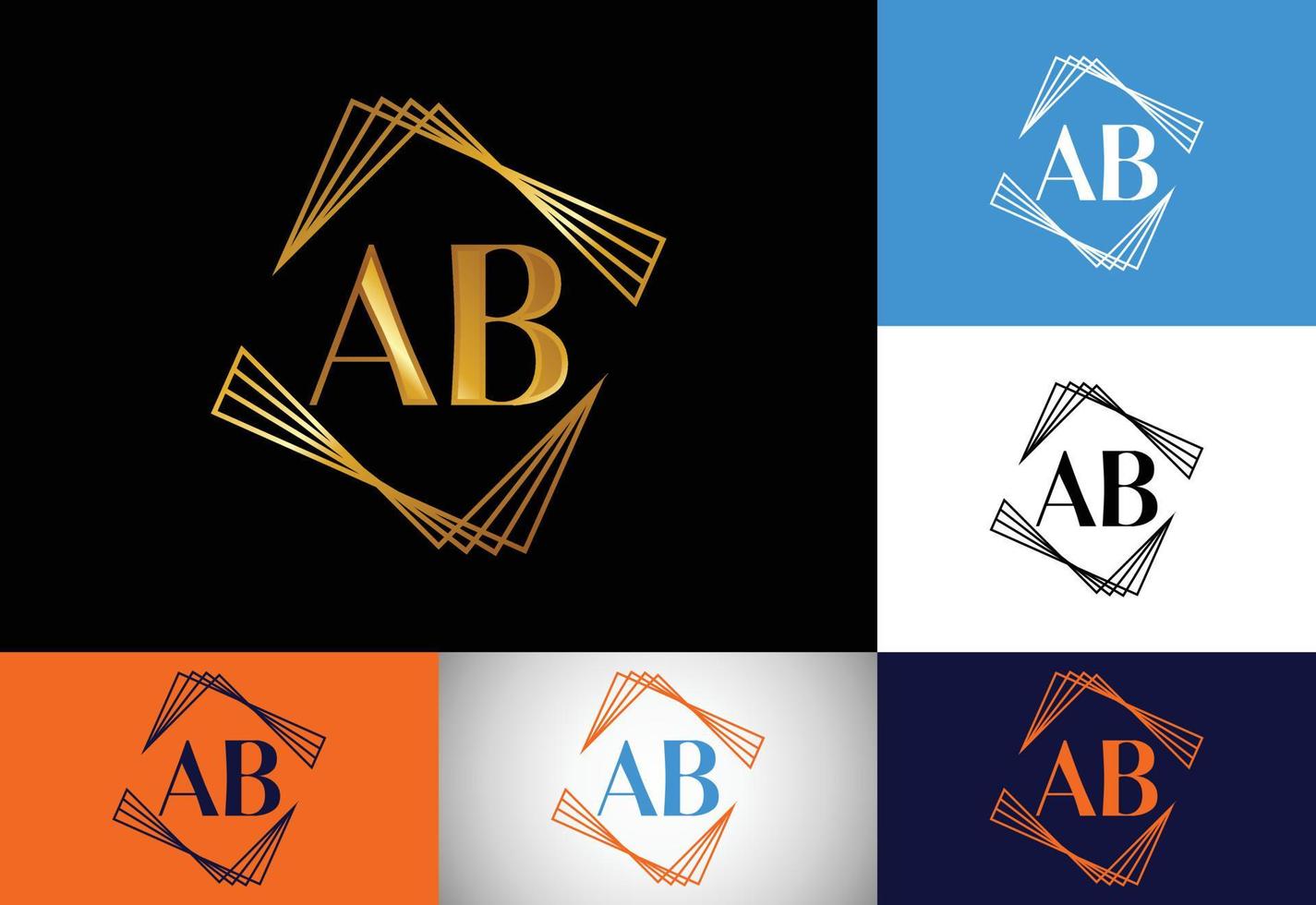 monogramma iniziale lettera ab logo design template vettoriale. simbolo grafico dell'alfabeto per l'identità aziendale vettore