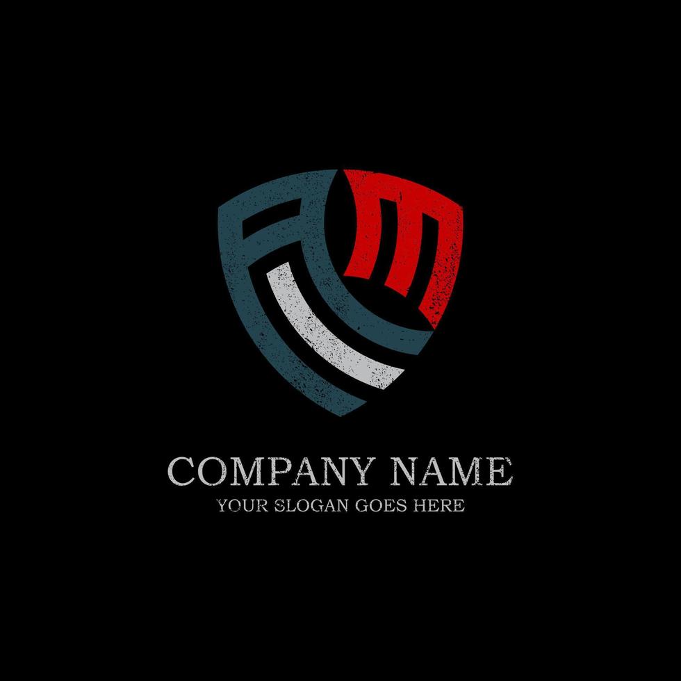 lettera nome am logo design Immagine, vettore illustrazione grunge scudo logo modello