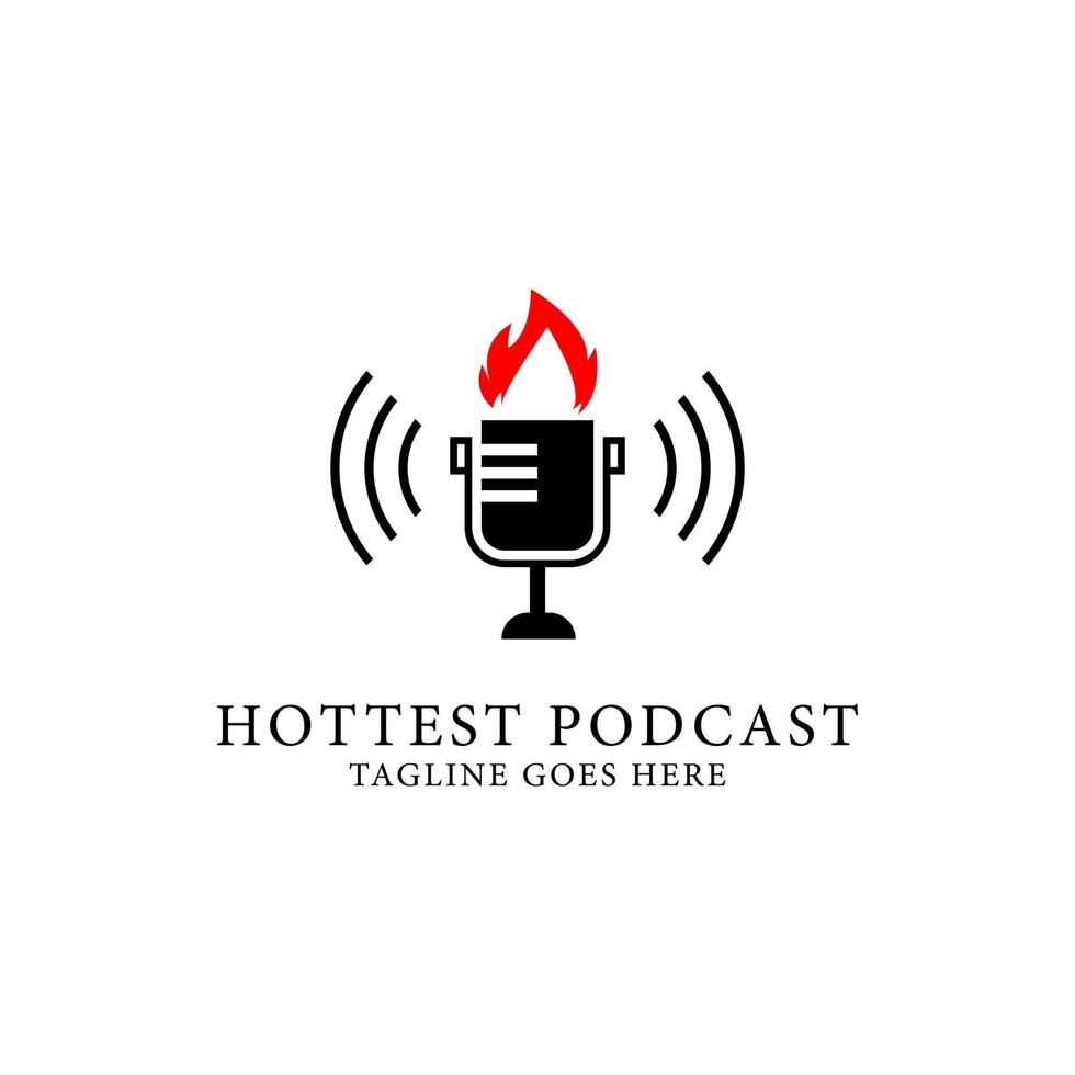 più caldo Podcast mostrare logo disegno, Podcast Radio logo modello vettore