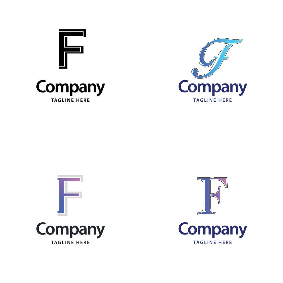 lettera f grande logo imballare design creativo moderno loghi design per il tuo attività commerciale vettore