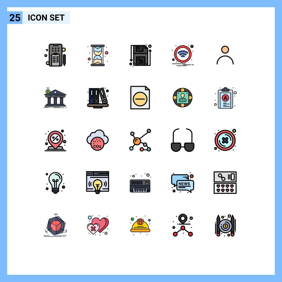 impostato di 25 moderno ui icone simboli segni per profilo personale guardiano cartello Wi-Fi modificabile vettore design elementi