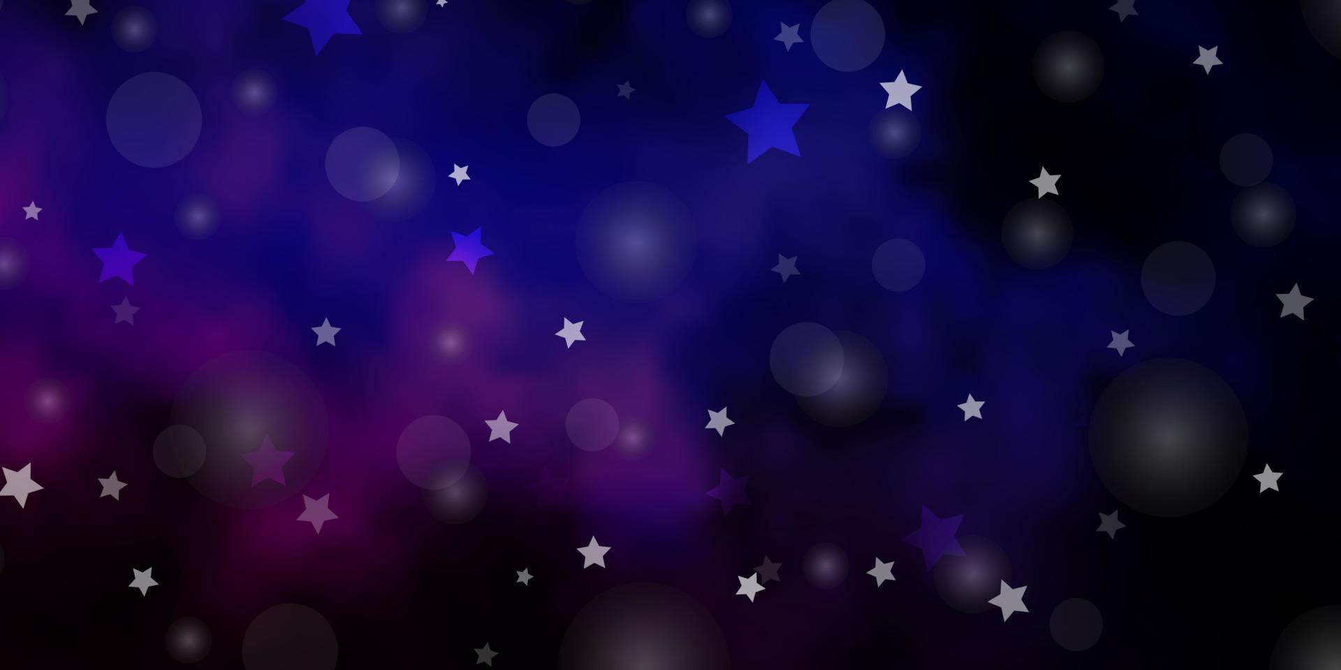 modello vettoriale rosa scuro, blu con cerchi, stelle.