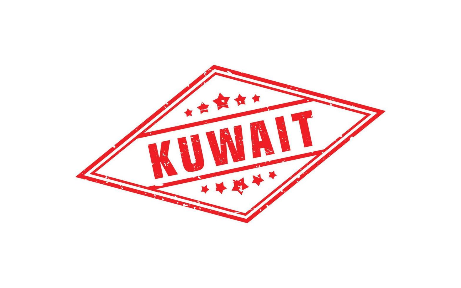 Kuwait francobollo gomma da cancellare con grunge stile su bianca sfondo vettore