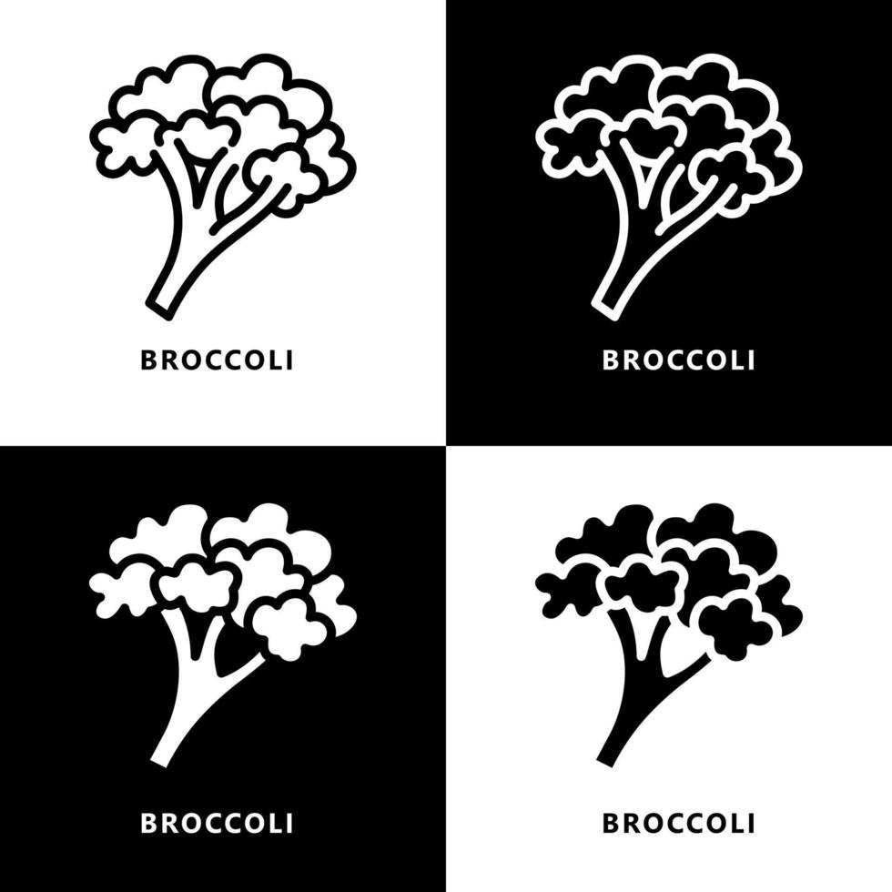 broccoli verdure icona logo. verdura biologico fresco simbolo illustrazione vettore