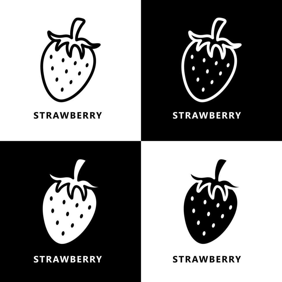 fragola biologico cibo icona logo. fresco frutta agricoltura simbolo illustrazione vettore