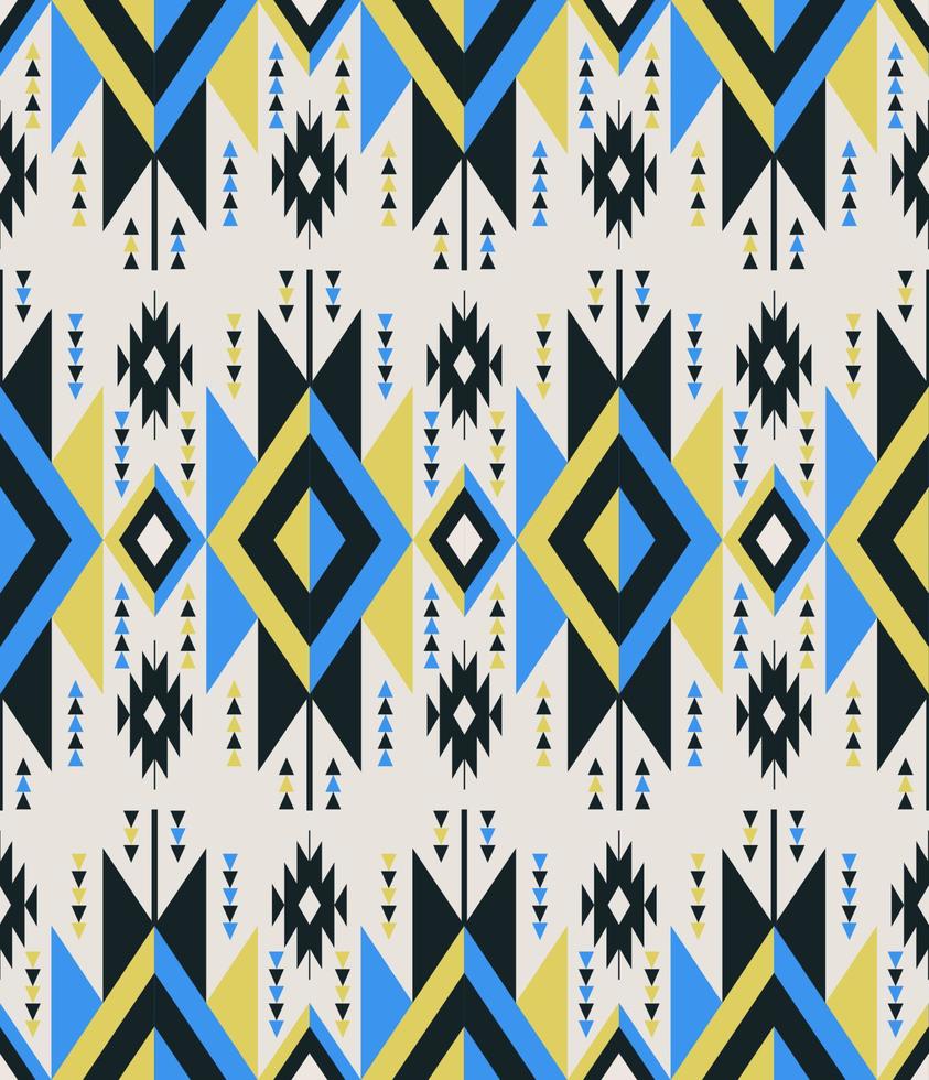 colorato azteco navajo geometrico modello. moderno colorato etnico sud-ovest senza soluzione di continuità modello sfondo. uso per tessuto, tessile, casa interno decorazione elementi, tappezzeria, avvolgere. vettore