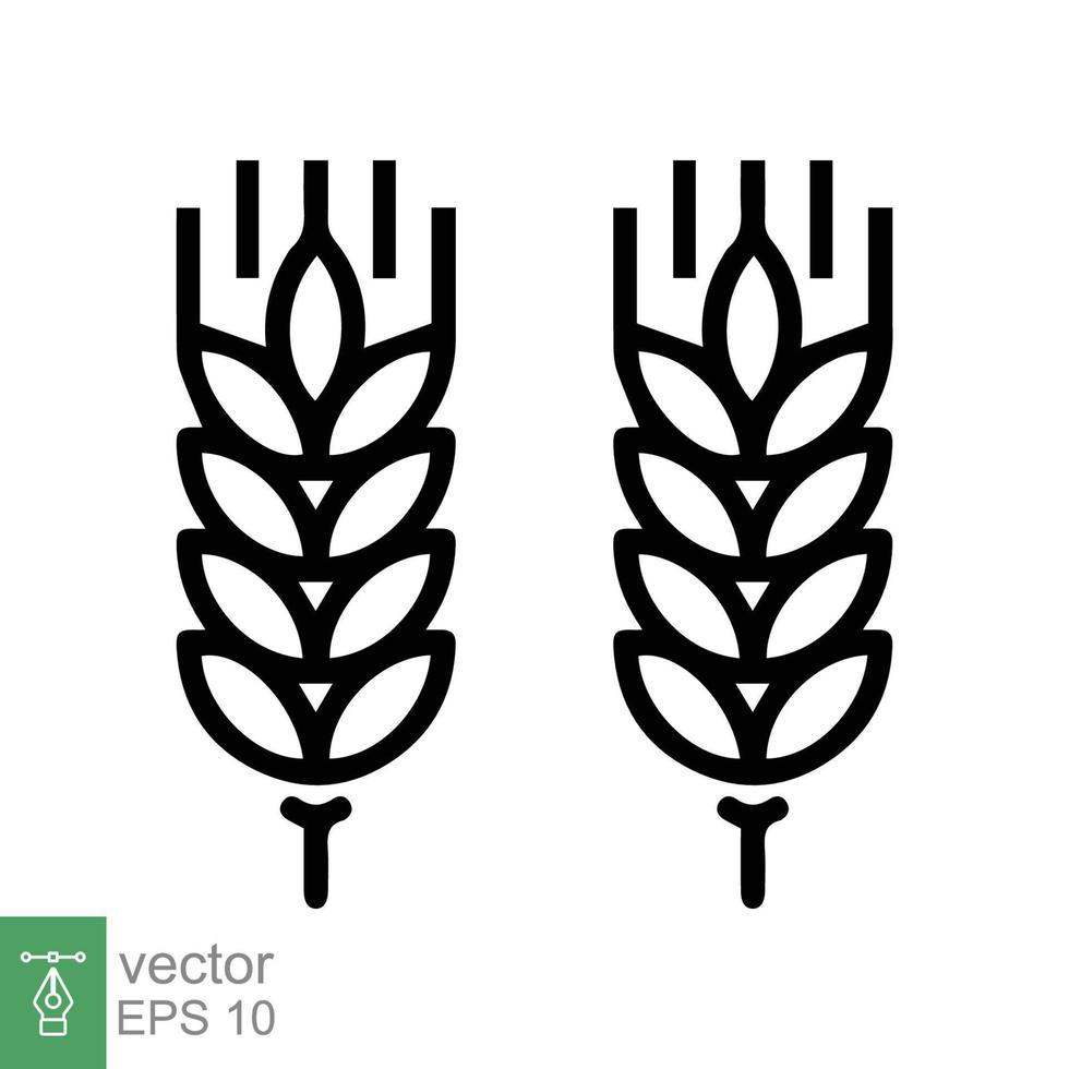 azienda agricola Grano orecchie icona. semplice piatto stile. grano, avena, glutine gratuito, cibo concetto. biologico eco attività commerciale, agricoltura, forno. vettore illustrazione isolato su bianca sfondo. eps 10.