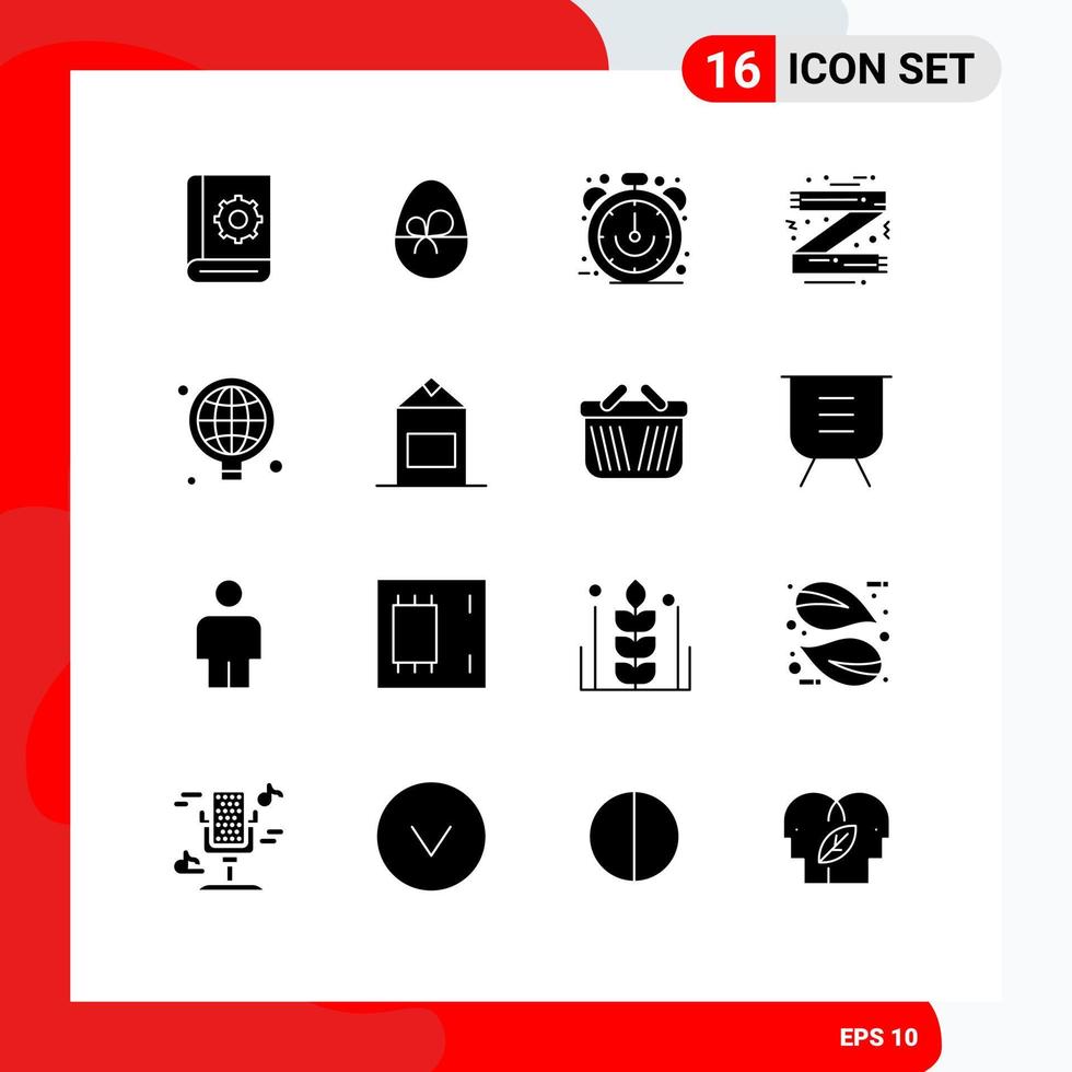 universale icona simboli gruppo di 16 moderno solido glifi di moda Natale natura Accessori vendita modificabile vettore design elementi