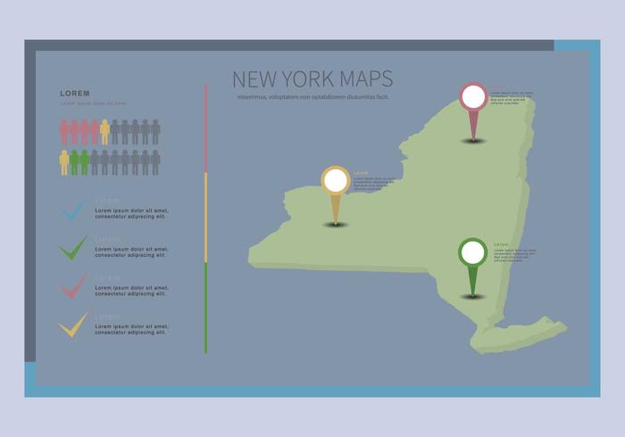 Illustrazione della mappa di New York gratis vettore