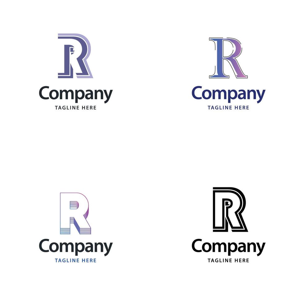 lettera r grande logo imballare design creativo moderno loghi design per il tuo attività commerciale vettore