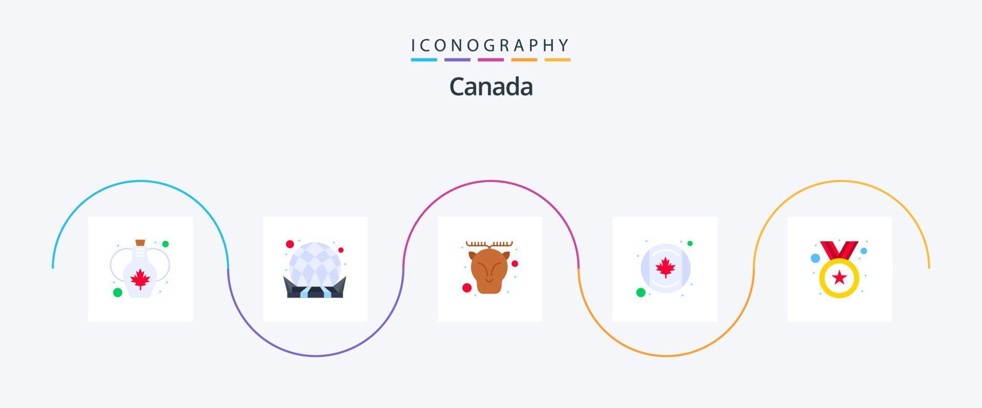 Canada piatto 5 icona imballare Compreso ricompensa. distintivo. alpino. bandiera. Canada vettore