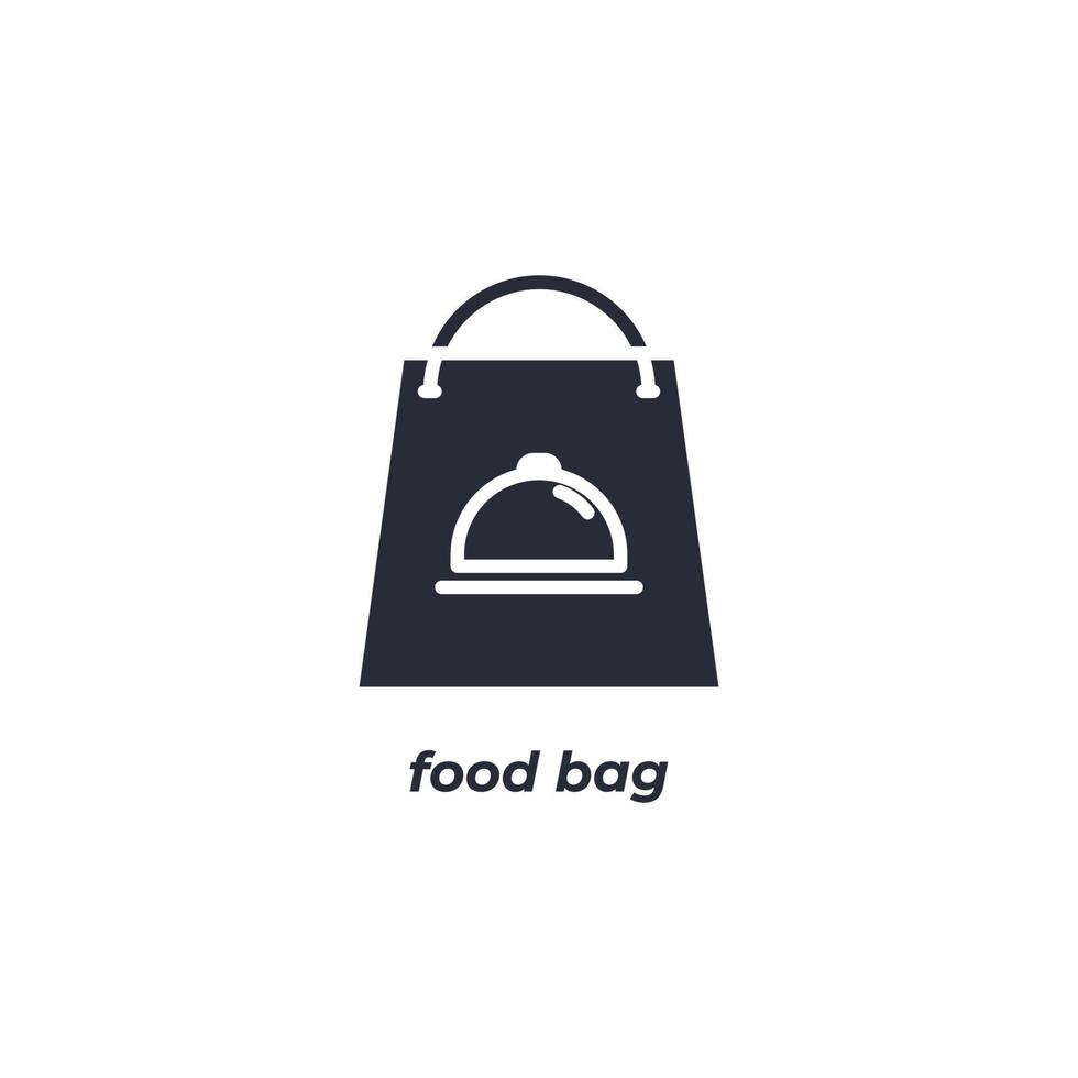 vettore cartello cibo Borsa simbolo è isolato su un' bianca sfondo. icona colore modificabile.
