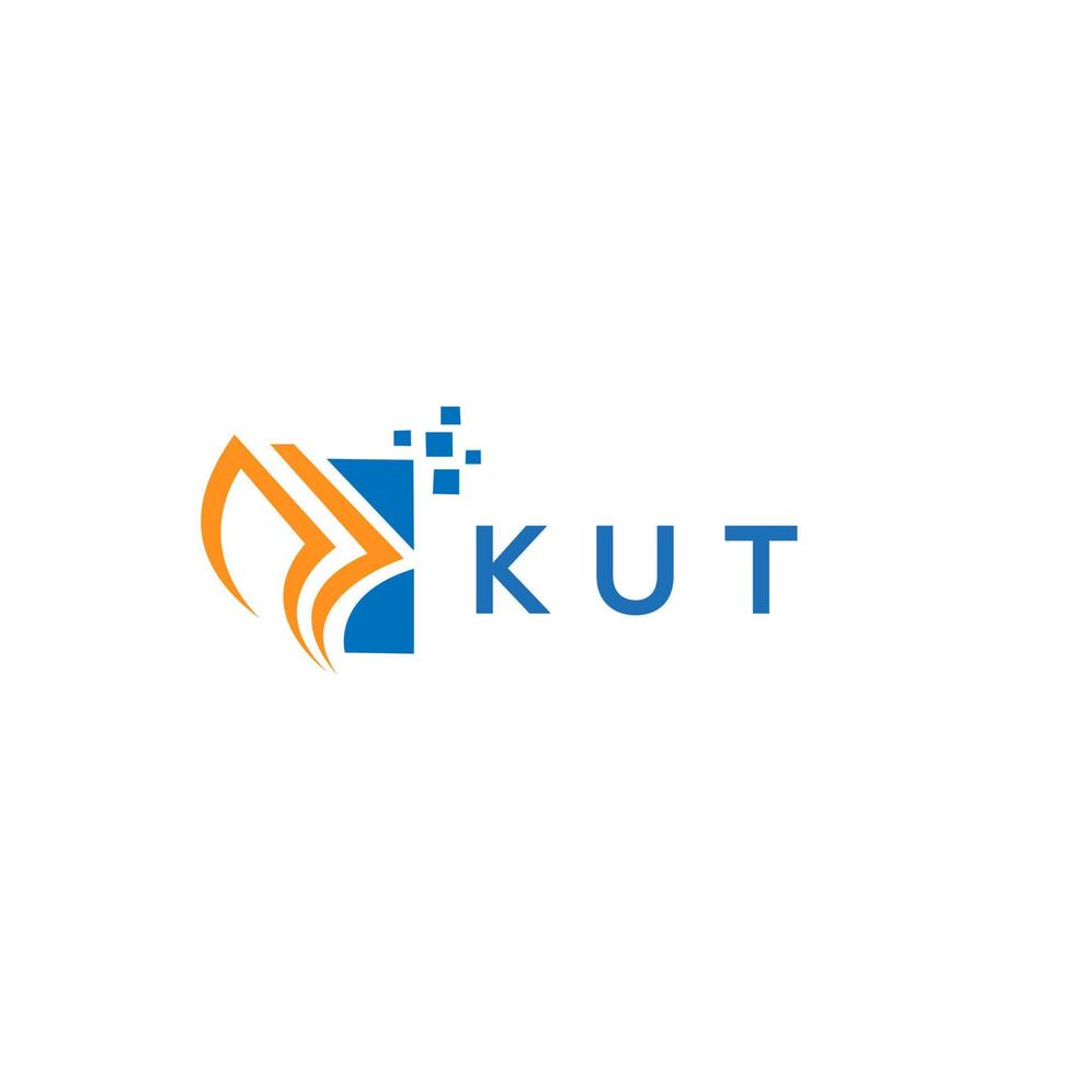 kutu credito riparazione contabilità logo design su bianca sfondo. kutu creativo iniziali crescita grafico lettera logo concetto. kutu attività commerciale finanza logo design. vettore