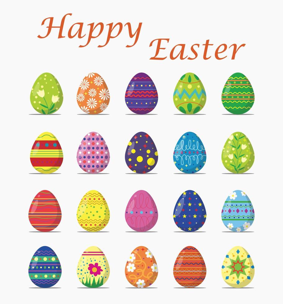 Pasqua uova collezione colorato icona vettore illustrazione eps10