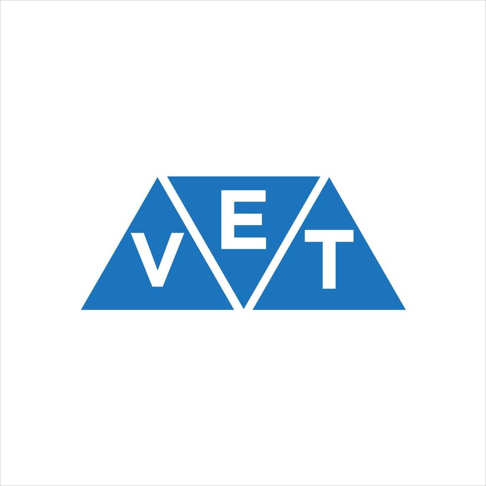 ev triangolo forma logo design su bianca sfondo. ev creativo iniziali lettera logo concetto. vettore