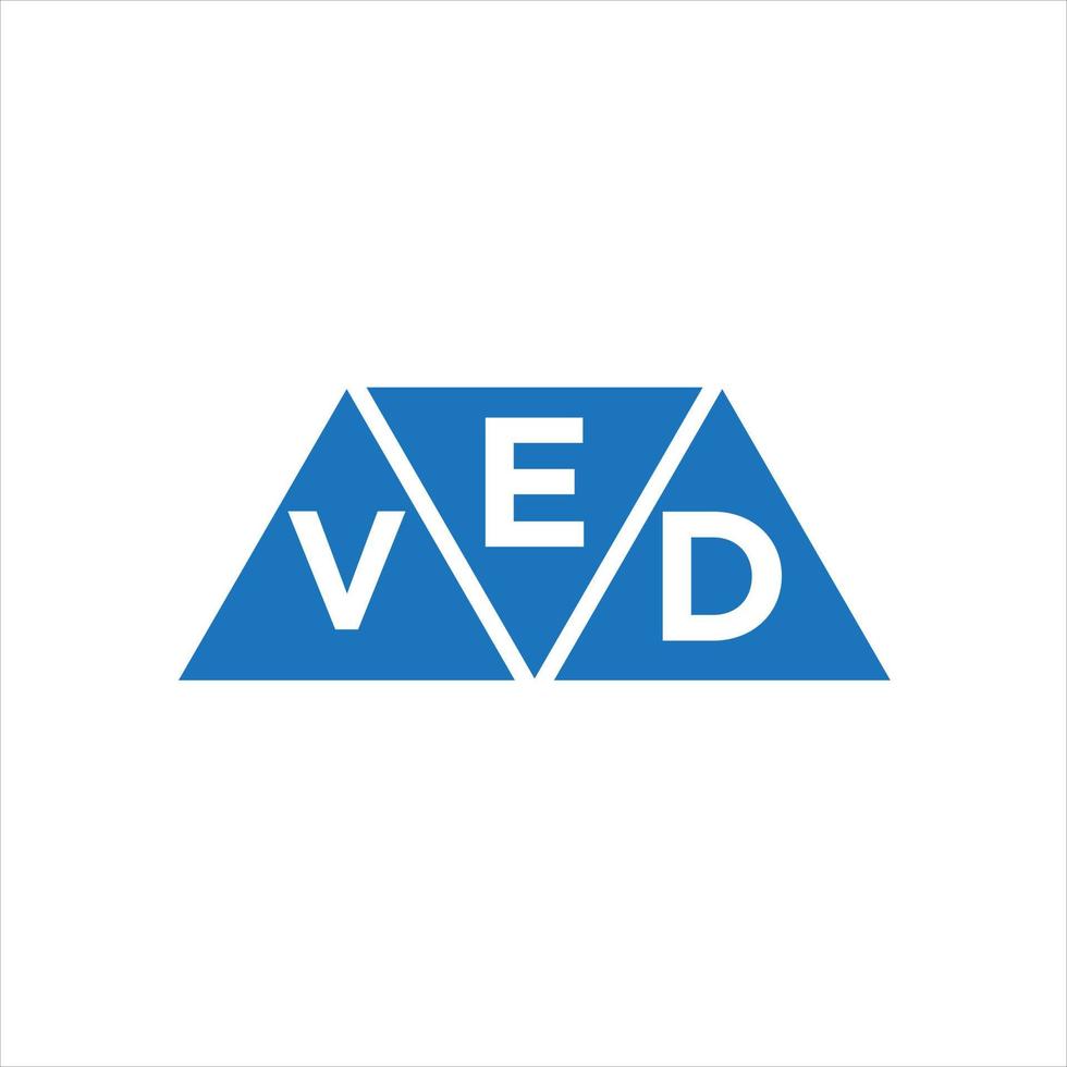evd triangolo forma logo design su bianca sfondo. evd creativo iniziali lettera logo concetto. vettore