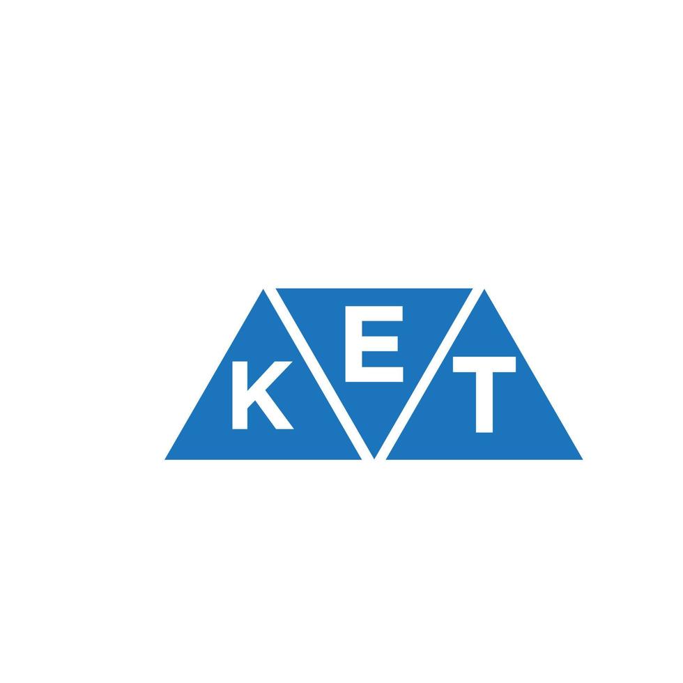 ekt triangolo forma logo design su bianca sfondo. ekt creativo iniziali lettera logo concetto. vettore