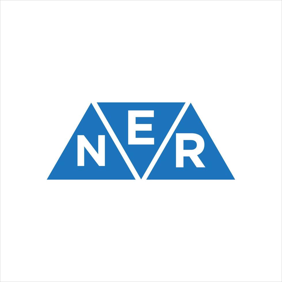 enr triangolo forma logo design su bianca sfondo. enr creativo iniziali lettera logo concetto. vettore