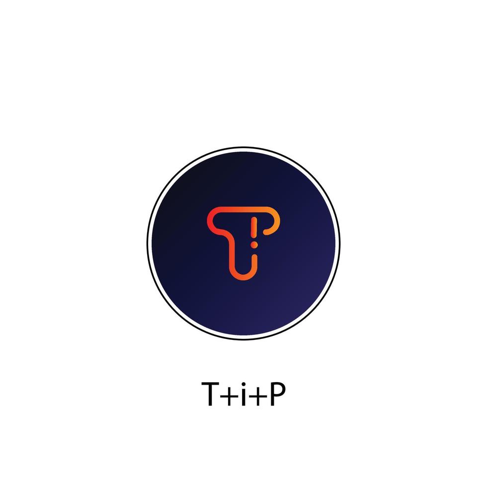 semplice t, io, e p lettera logo disegni, mancia loghi siamo adatto per marca loghi vettore