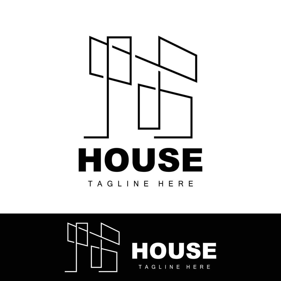 Casa logo, semplice edificio vettore, costruzione disegno, alloggi, vero proprietà, proprietà noleggio vettore