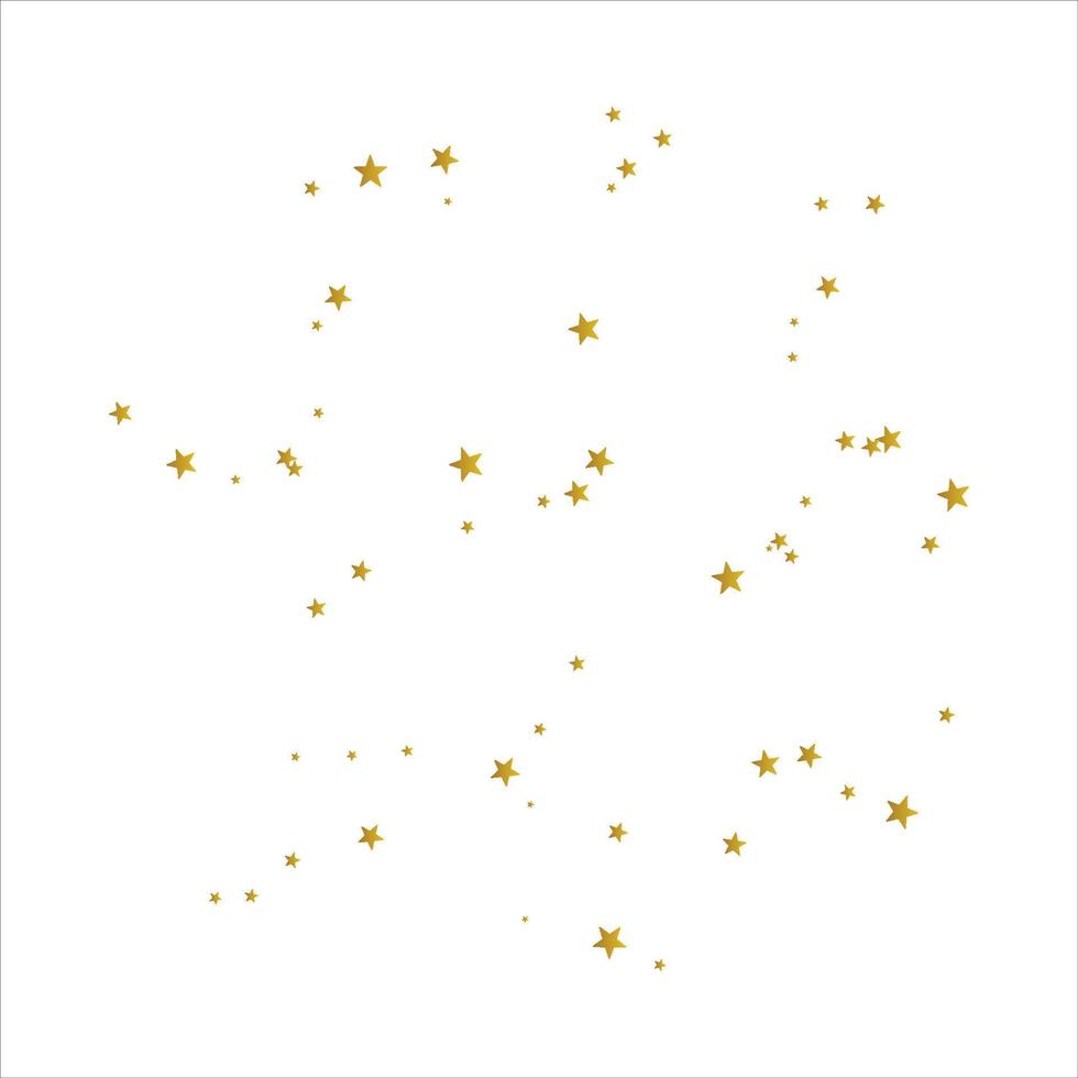 d'oro sparpagliato stelle su cielo diffusione icona piatto design. vettore