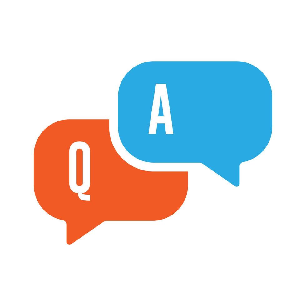 FAQ, domande e risposte icona isolato piatto design. vettore