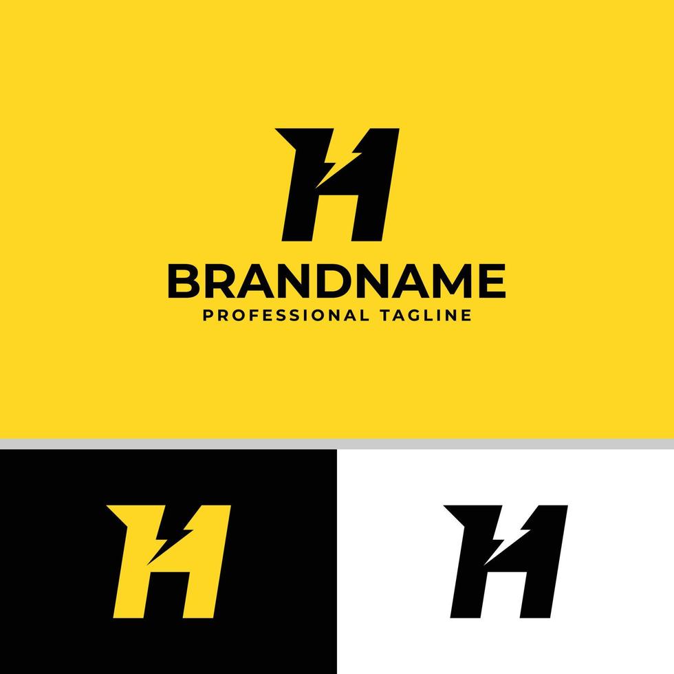 lettera h bullone logo, adatto per qualunque attività commerciale relazionato per elettricità con h iniziali. vettore