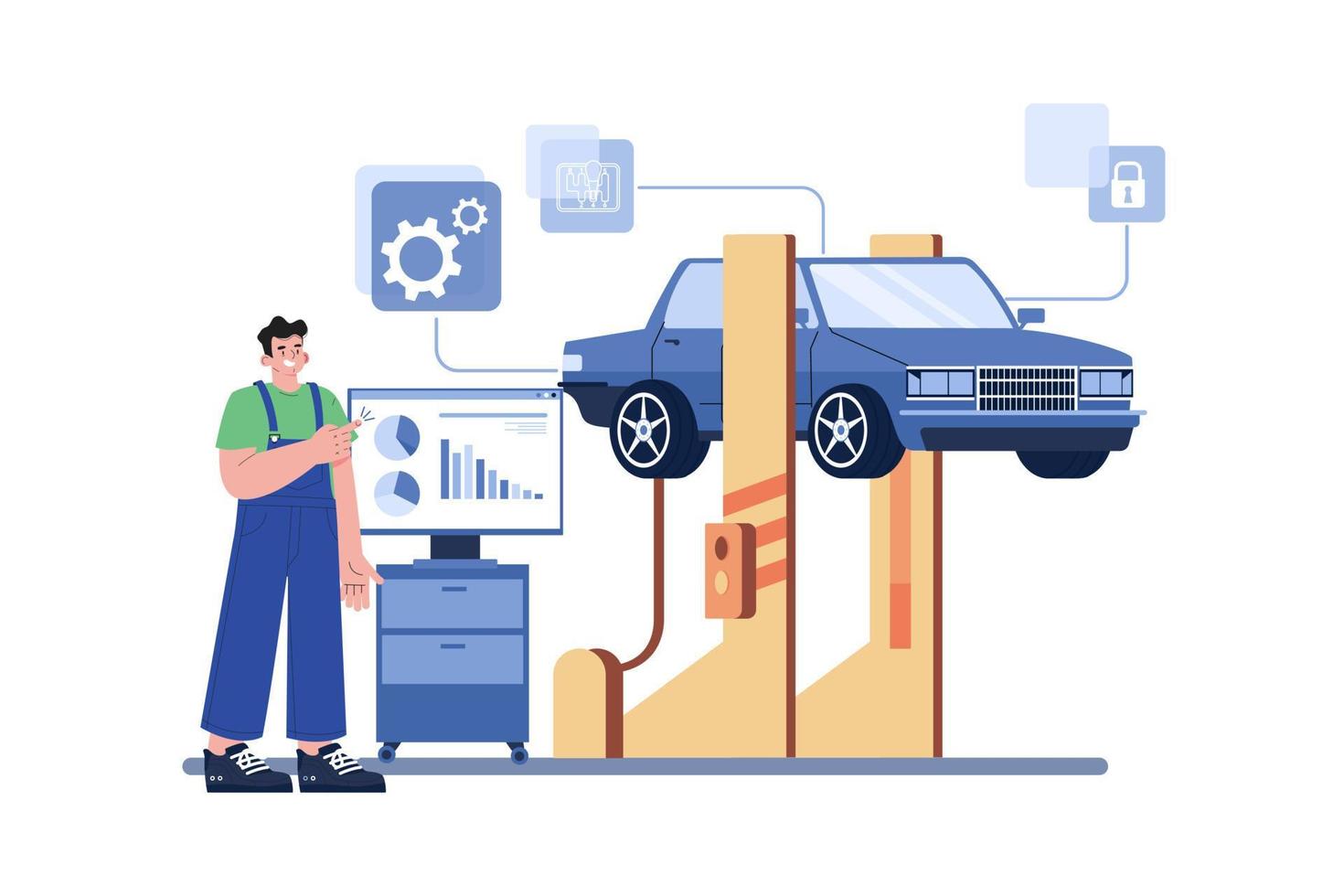 auto messa a punto illustrazione concetto su bianca sfondo vettore