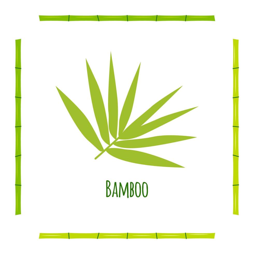 ramo con bambù le foglie verde con steli vettore illustrazione