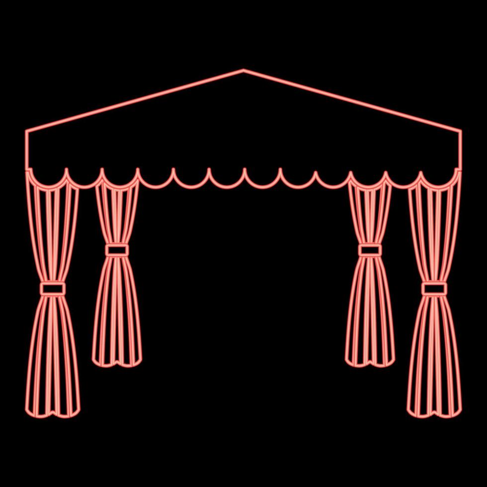 neon baldacchino pop su tenda commerciale padiglione tenda per riposo tendone chuppah rosso colore vettore illustrazione Immagine piatto stile