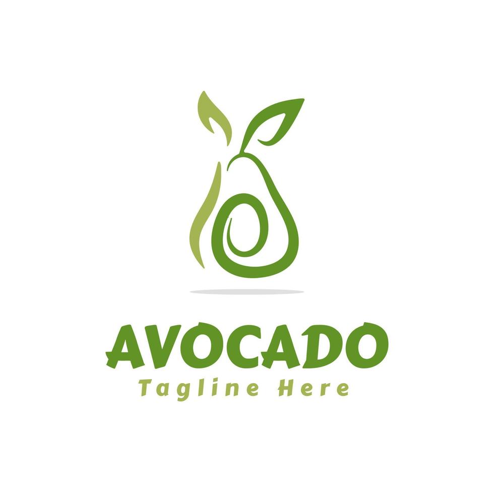 natura avocado illustrazione logo design vettore