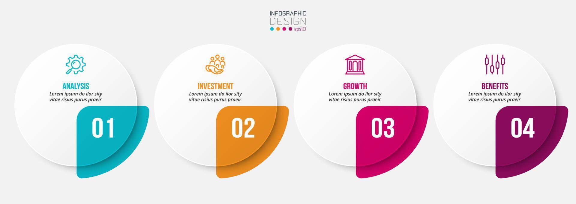 concetto di business modello infografica con passo. vettore