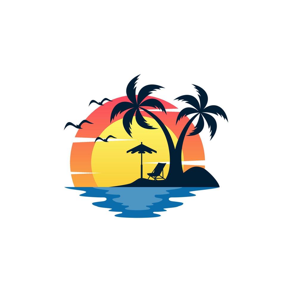 design del logo della spiaggia vettore