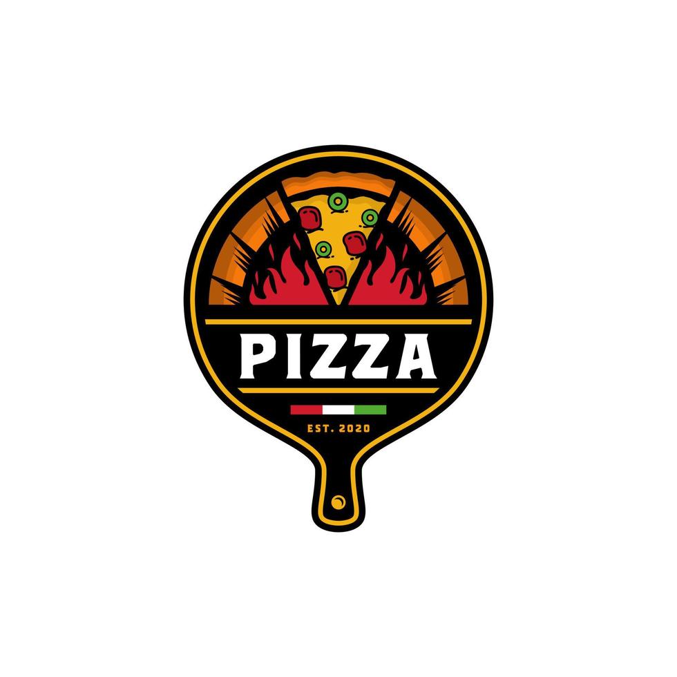 vettore logo pizza