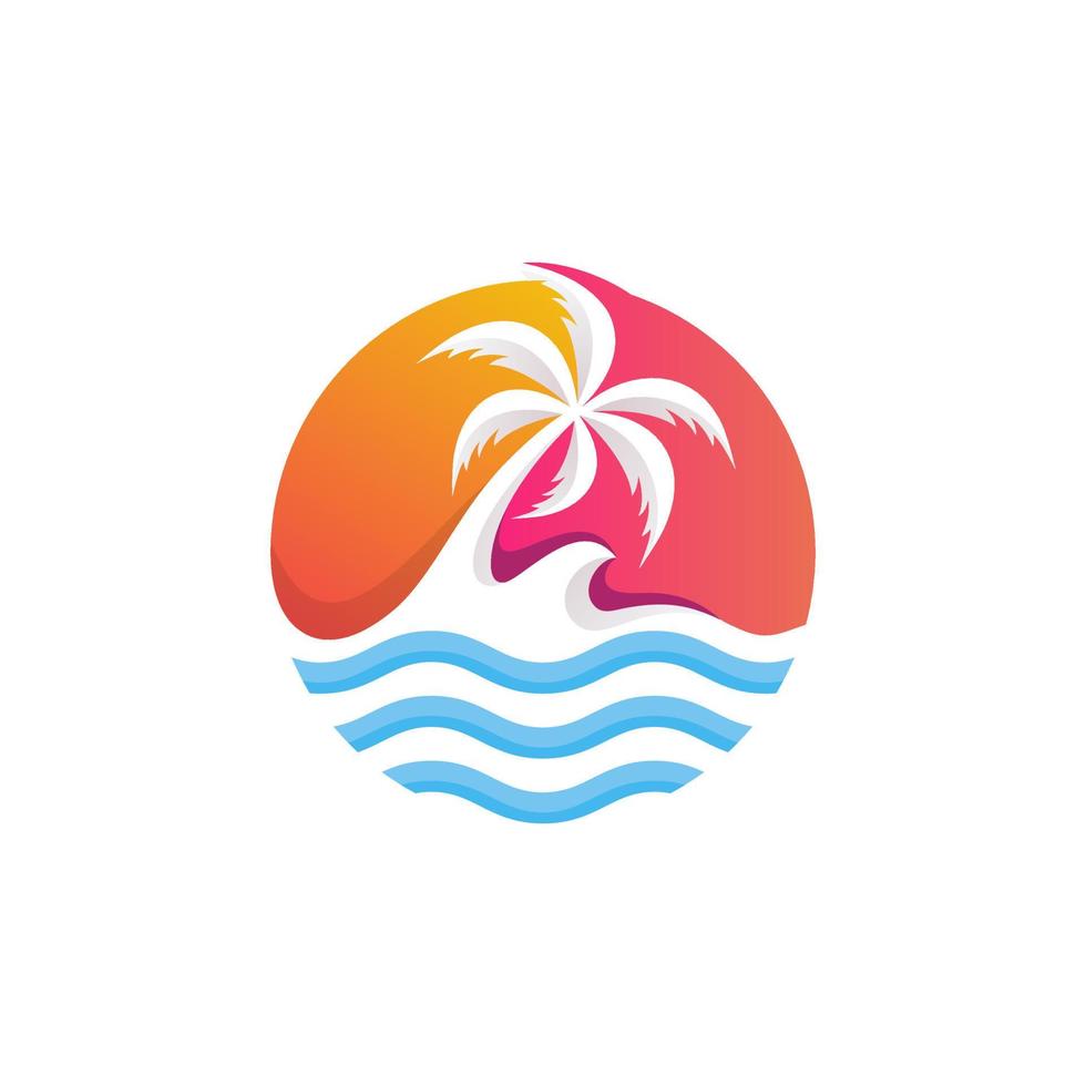 vettore di progettazione del logo della spiaggia